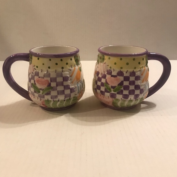 Vintage Cottontale Collection Quilt Teapot, 4 Quilt Plates And 2 Quilt C… - Picture 6 of 16